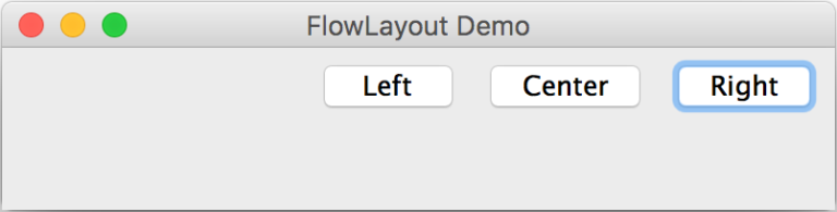 set the layout manager to use the default flowlayout
